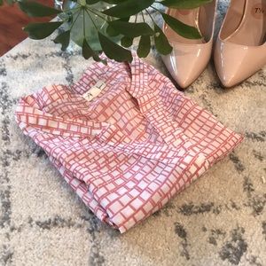 Coral patterned cuff sleeve blouse 👚 size M